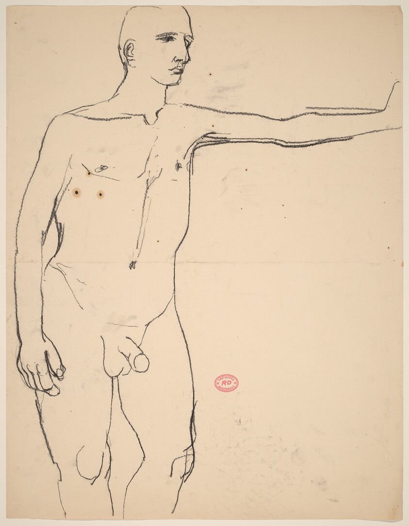Untitled [nude extending his left arm]