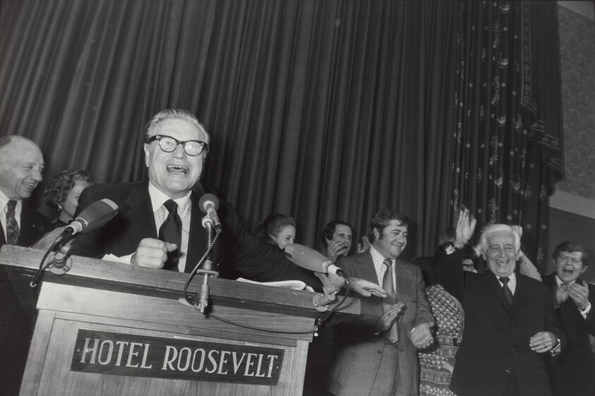Nelson Rockefeller, Republican Headquarters on Election Night of Nixon Landslide, New York City