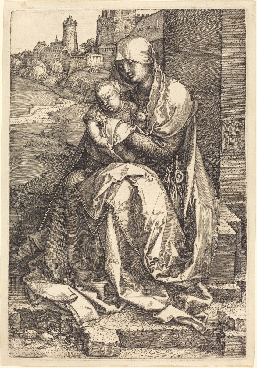 The Virgin and Child Seated by the Wall