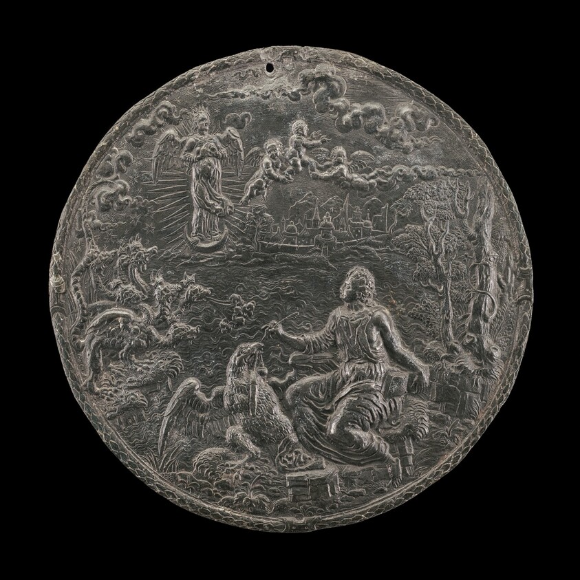 Saint John Composing "Revelation" on Patmos