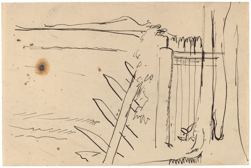 Outdoor Scene with Picket Fence