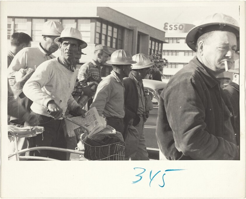 Workers leaving Esso plant--Baton Rouge, Louisiana