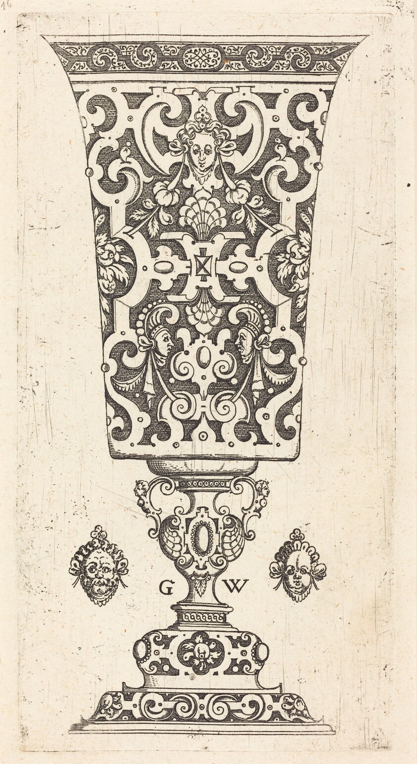 Goblet decorated with masque