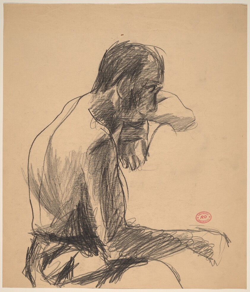 Untitled [figure resting chin on wrist]
