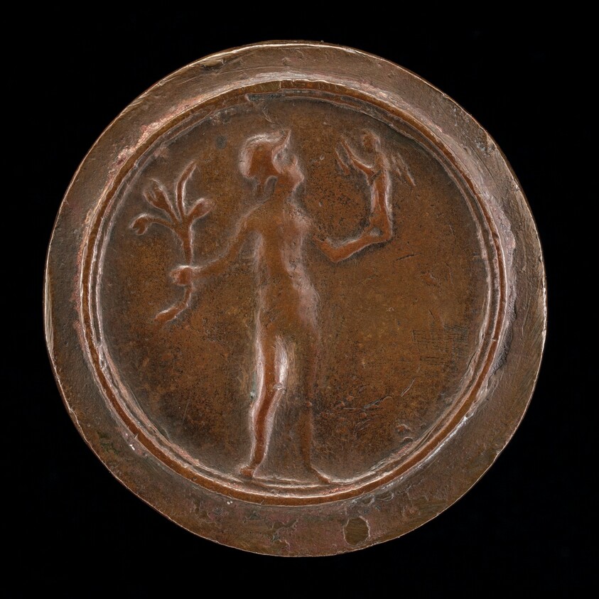Helmeted Figure Holding Victory and a Plant [reverse]
