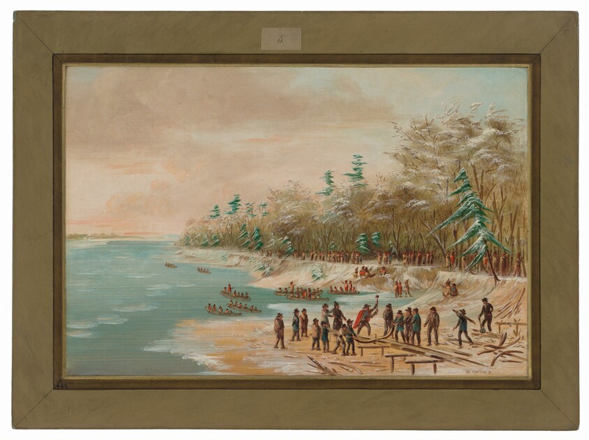 La Salle Driving the First Bolt for the Griffin.  January 26, 1679