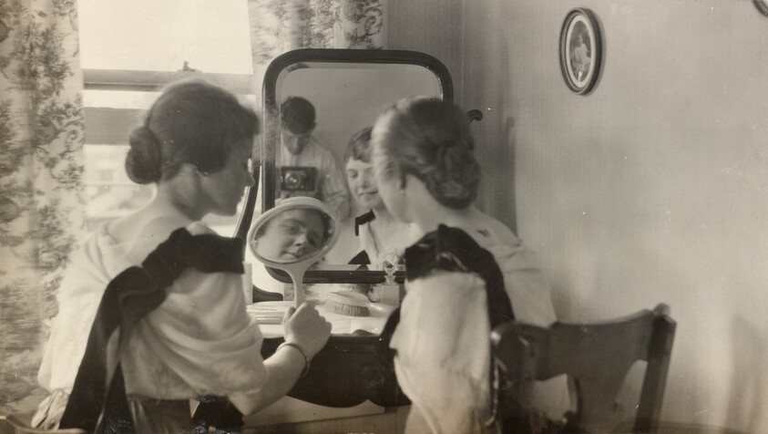 Untitled (Two women looking in mirror)