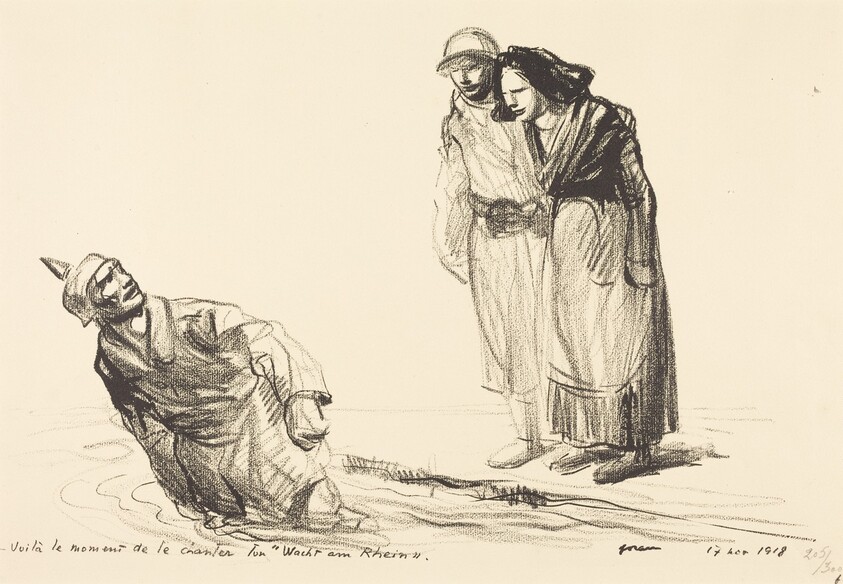 Voilà le Moment de le chantes tun "Wacht am Rhein"