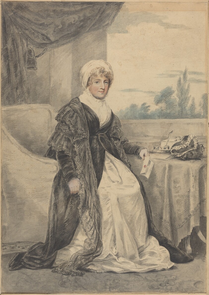 Woman Seated at a Table, Holding a Letter