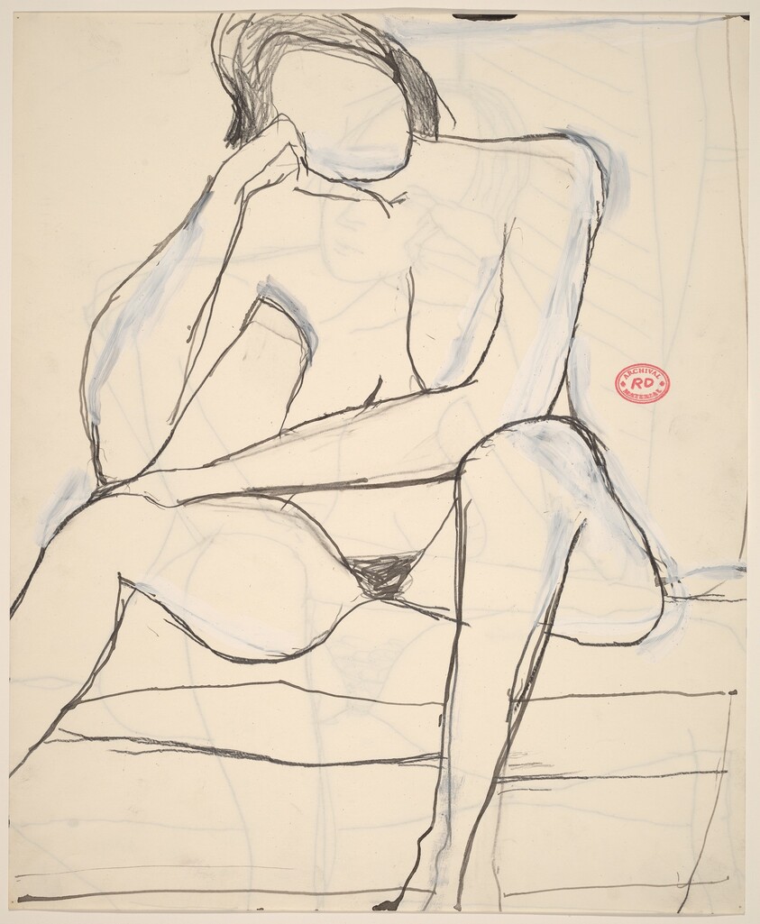 Untitled [seated nude resting her head upon her right hand] [recto]