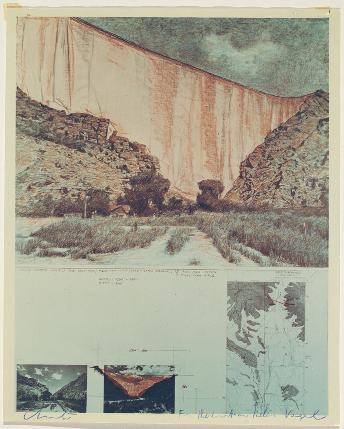 Valley Curtain, Grand Hogback, Rifle, Colorado, 1970–1972