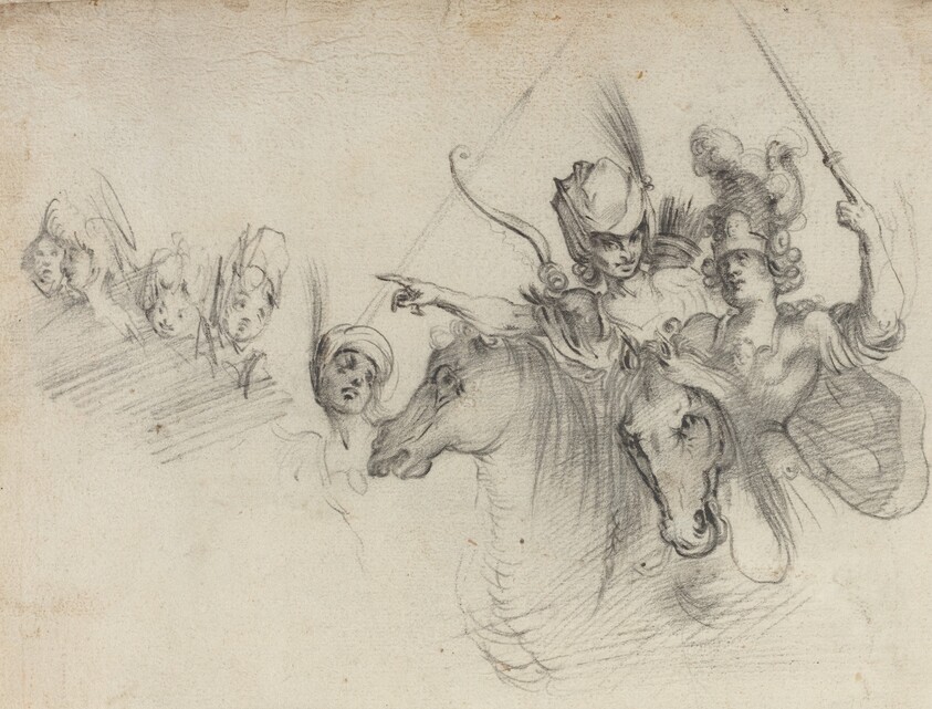 Figures on Horseback [verso]