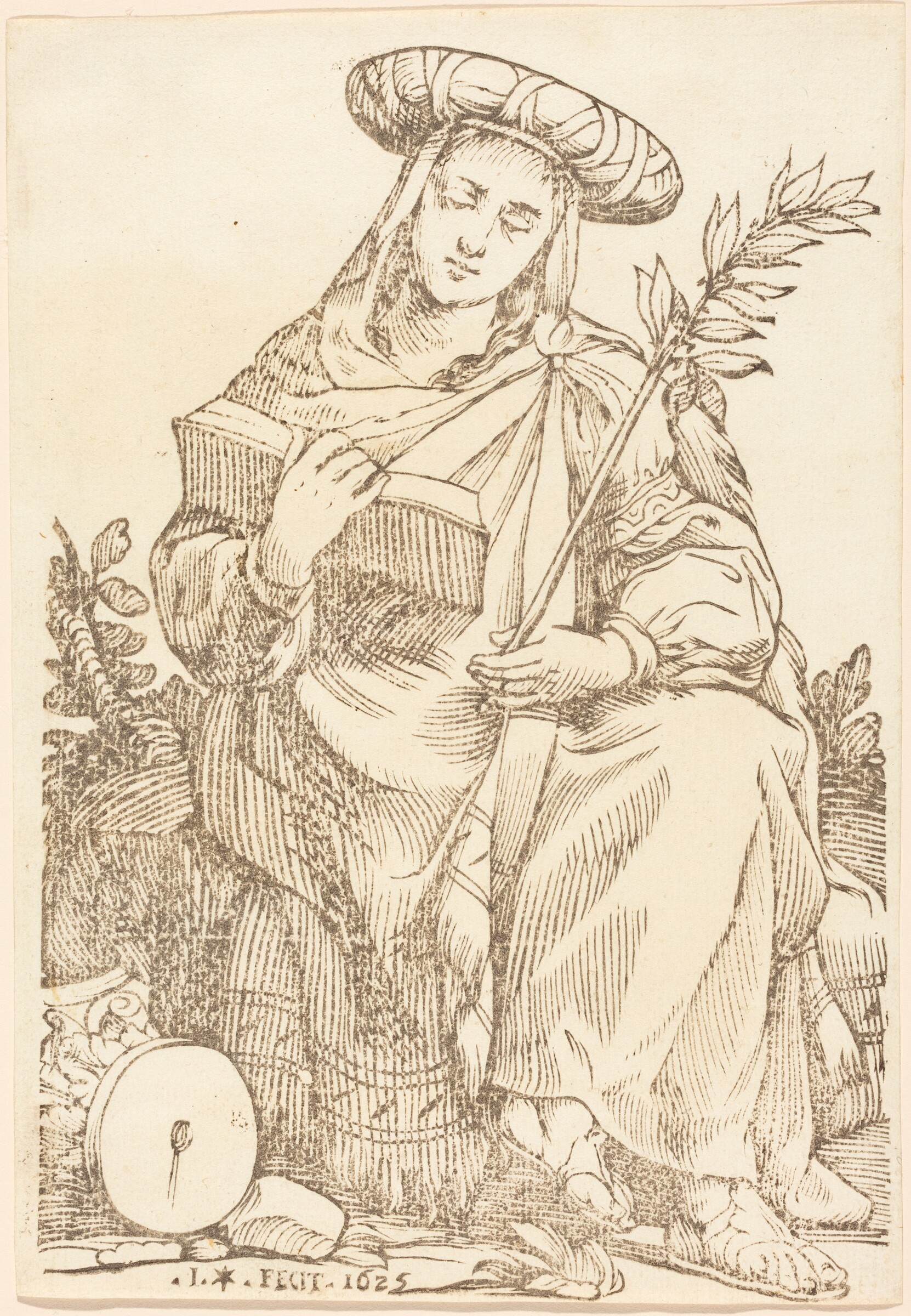 Sibylla Libyca, Paul Maupin, after Jacques Stella, 1625