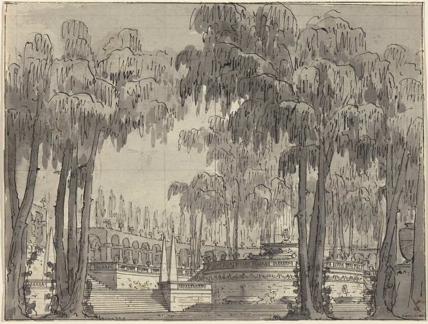 A Palatial Garden with Circular Terraces