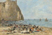 Washerwomen on the Beach of Etretat, Eugène Boudin, 1894