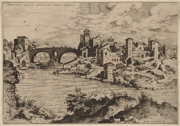 View of the Ponte Quattro Capi and the Island of the Tiber