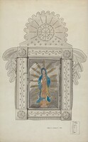 Tin Nicho Containing Guadalupe Bulto, Majel G. Claflin, c. 1936