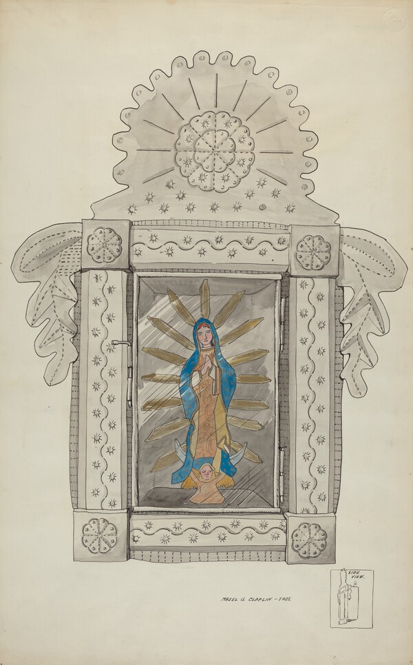 Tin Nicho Containing Guadalupe Bulto