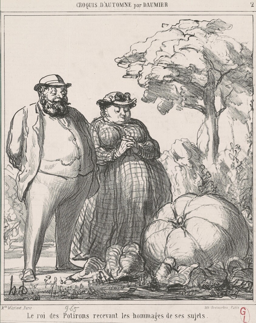 Le roi des potirons recevant les hommages de ses sujets
