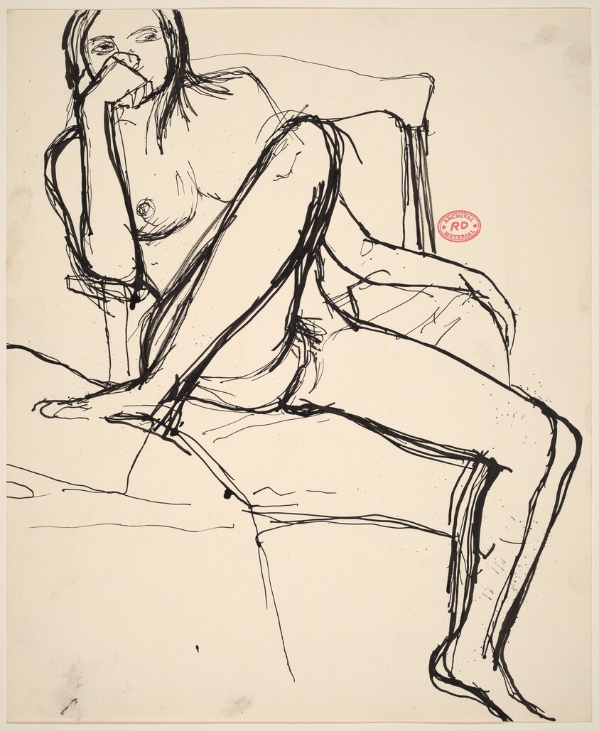 Untitled [seated nude with her right foot on a support]