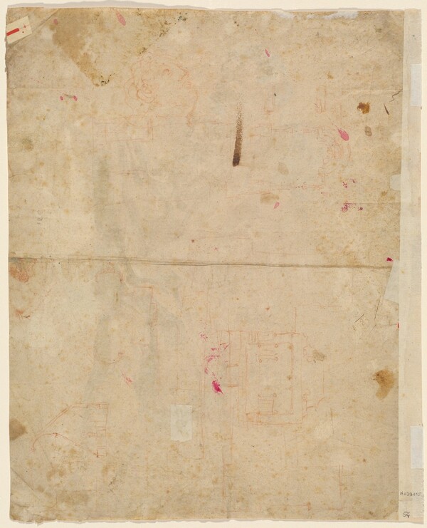 The Head of Saint George and Architectural Plans (verso)