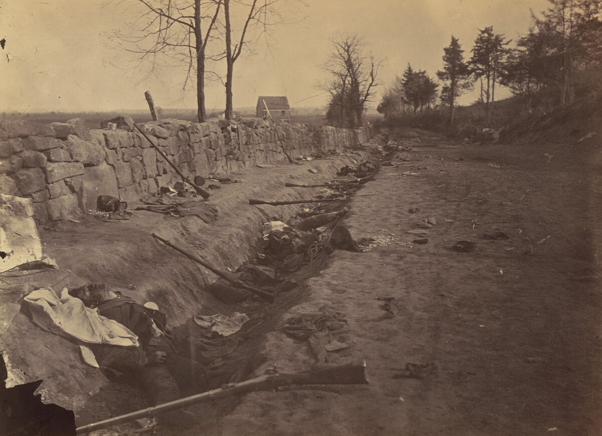 Stone Wall, Rear of Fredericksburg, with Rebel Dead