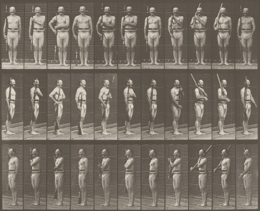 Plate Number 352. "Shoulder," "order" and "carry arms"