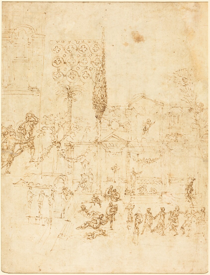 A Party in a Roman Villa [recto]