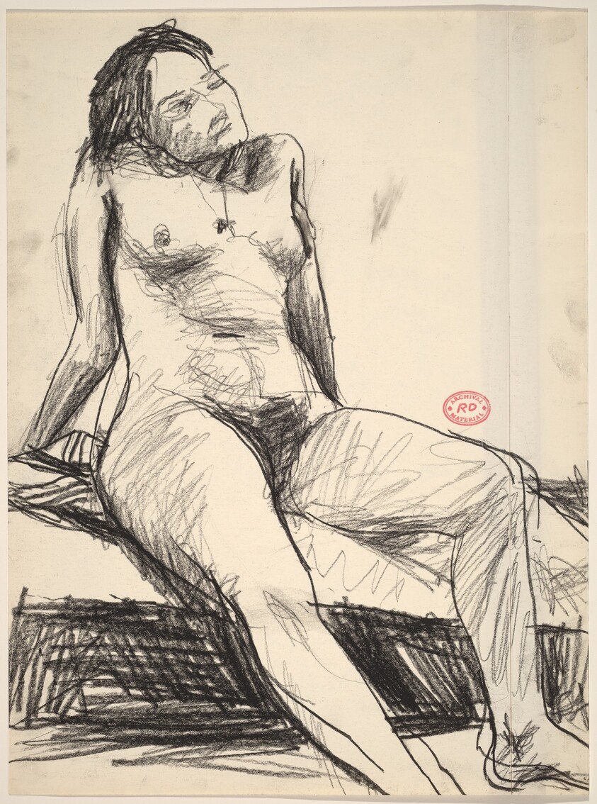 Untitled [seated female nude leaning back]