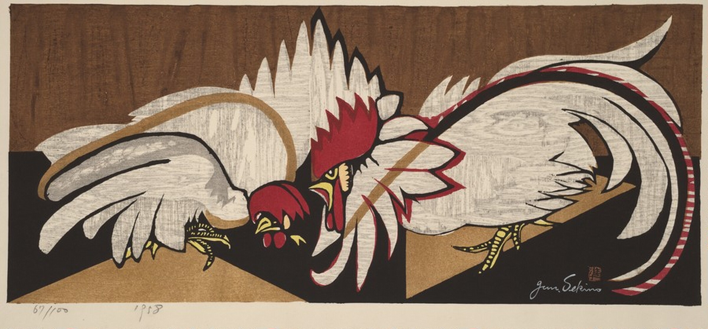 A Couple of Roosters, Jun'ichiro Sekino, 1958