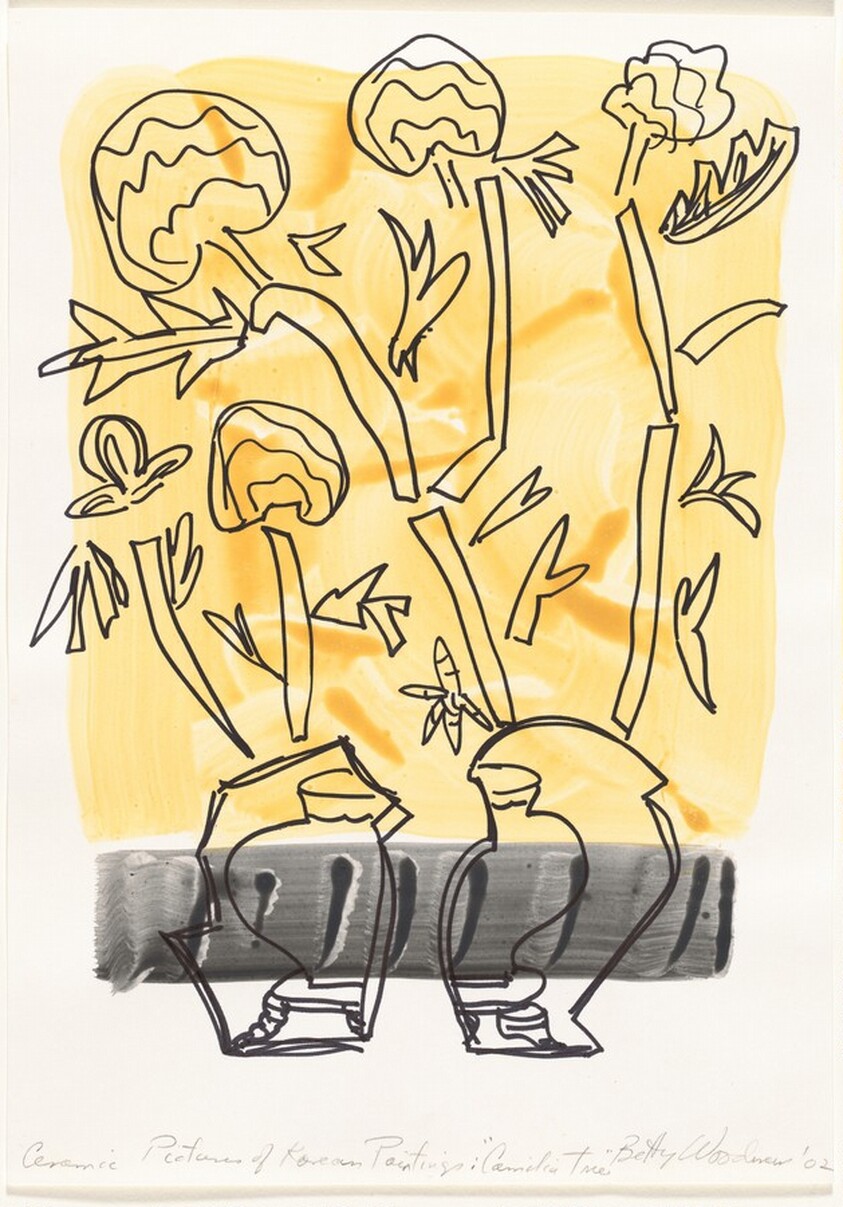 Ceramic Pictures of Korean Paintings: Camellia Tree