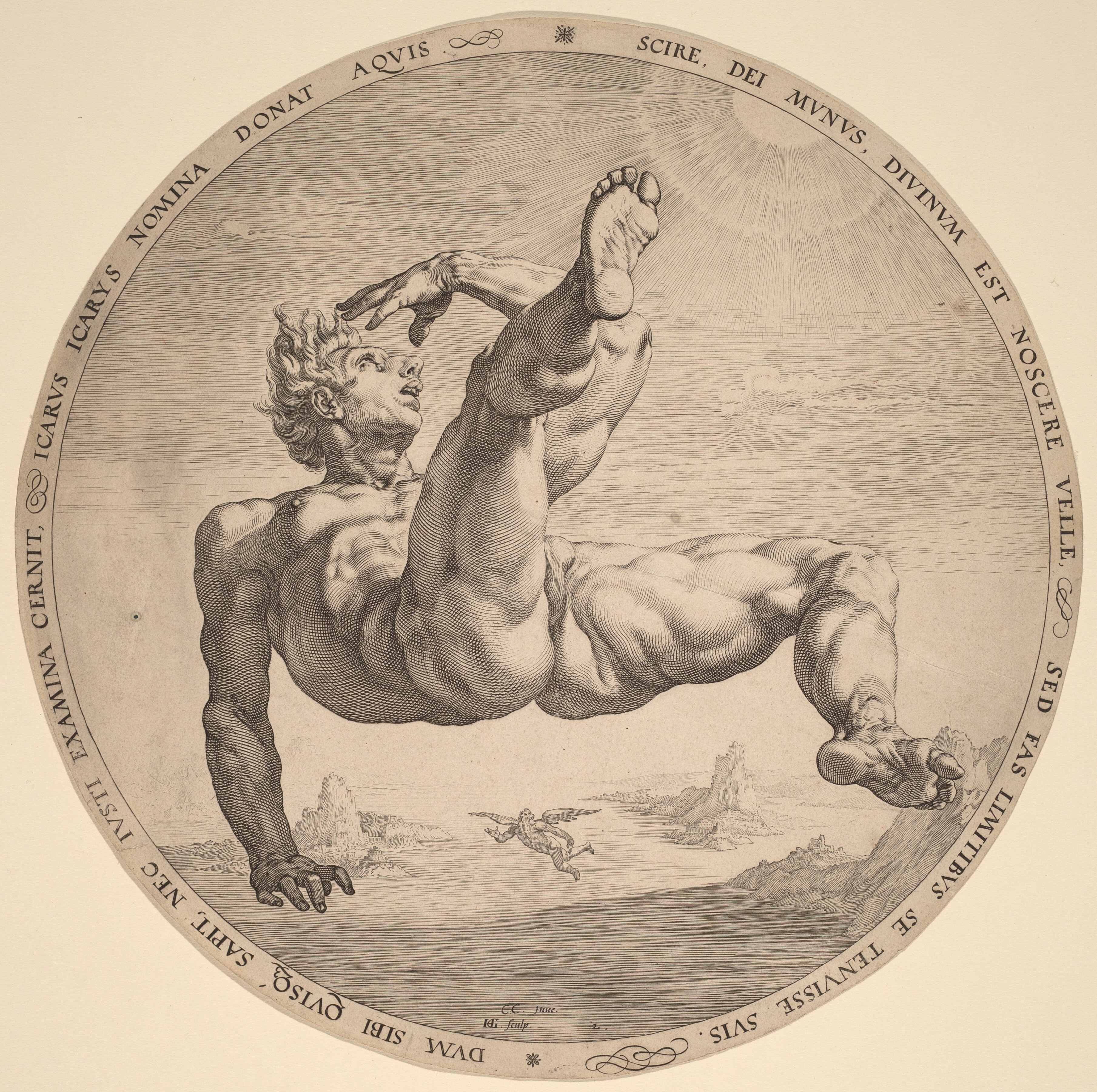 Icarus by Hendrick Goltzius
