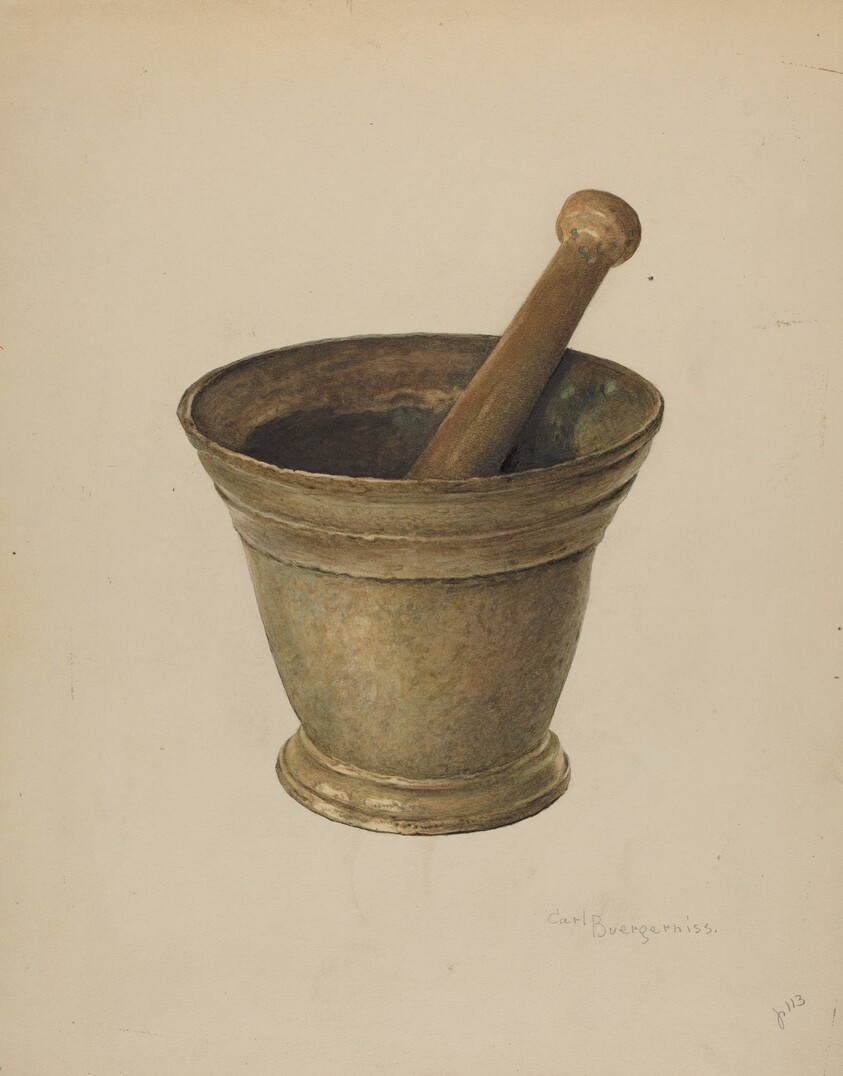 Brass Mortar and Pestle
