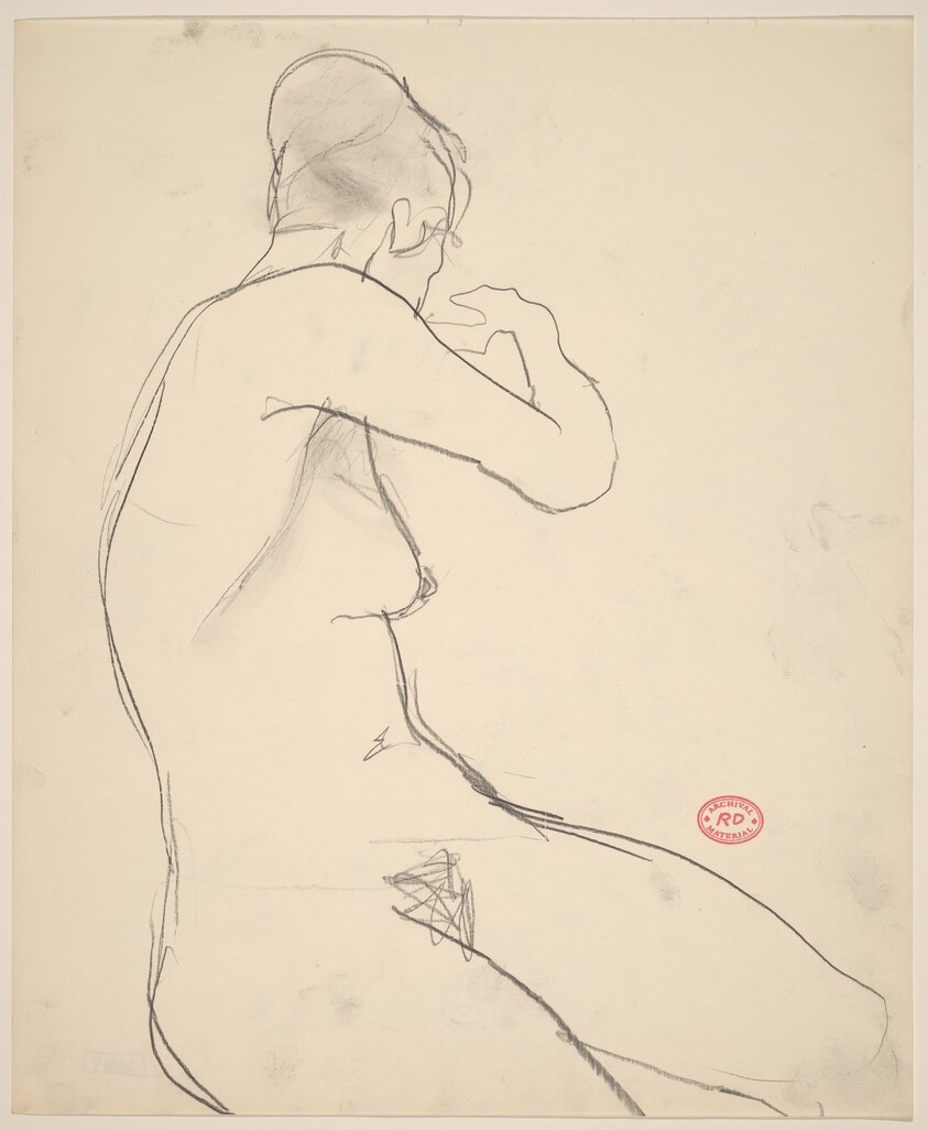 Untitled [female nude raising her right arm and turning away]