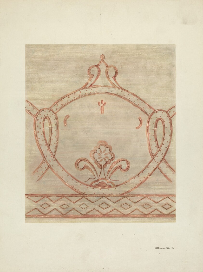 Wall Painting, Restoration Drawing from Reassembled Fragments