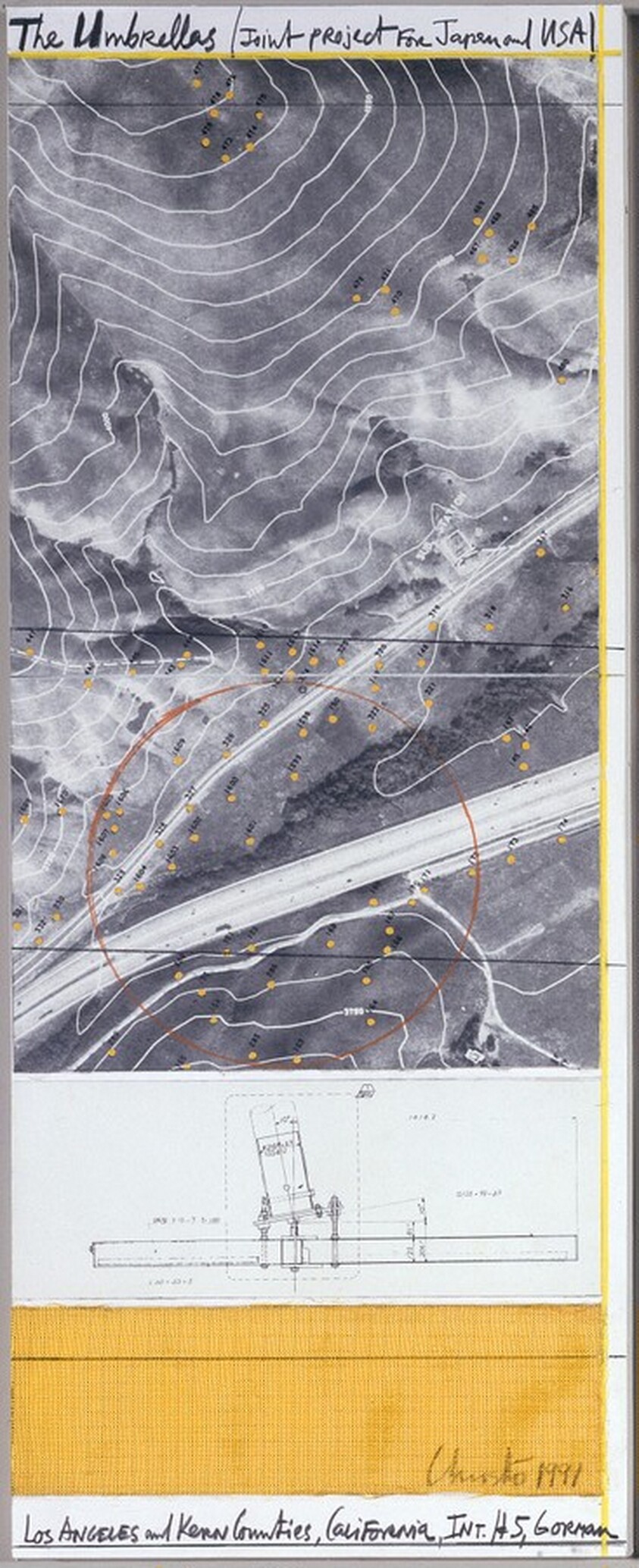 The Umbrellas, Joint Project for Japan and U.S.A. [left panel]
