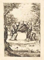 Frontispiece for the Sacred Cosmologia (Title with Astrologers), after Jacques Callot, 1630 or later