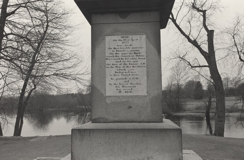 Base of the Concord Monument Obelisk. North Bridge Battleground, Concord, Massachusetts