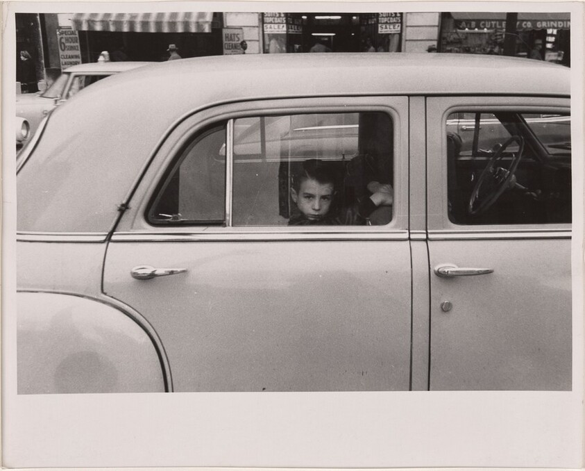 Young boy in automobile--Los Angeles