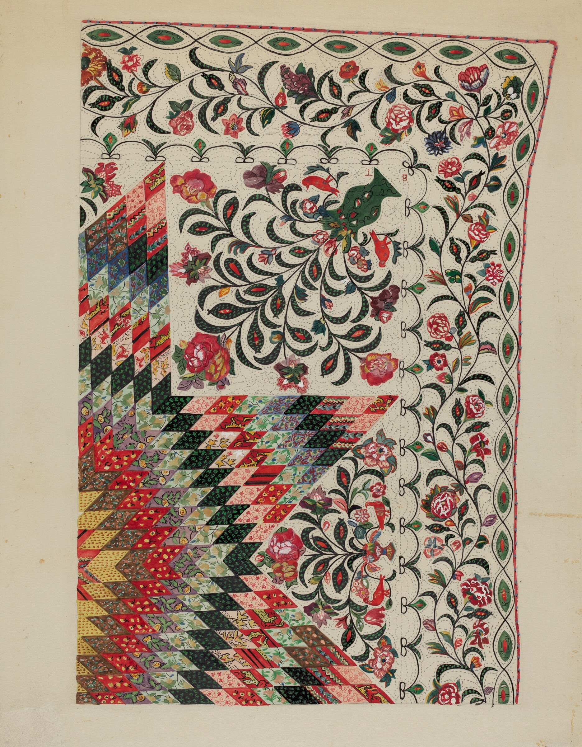 Patchwork and Applique Quilt, Mary Berner, 1935/1942