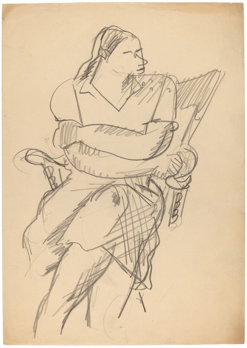 Seated Woman Looking Right