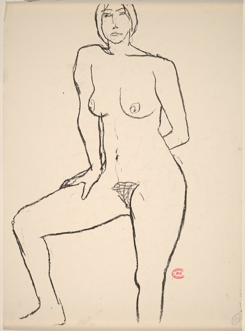 Untitled [standing nude with her left arm behind her back]