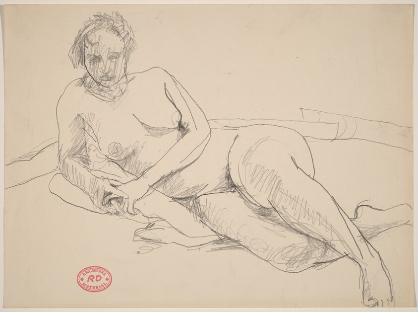 Untitled [female nude resting on her right side]