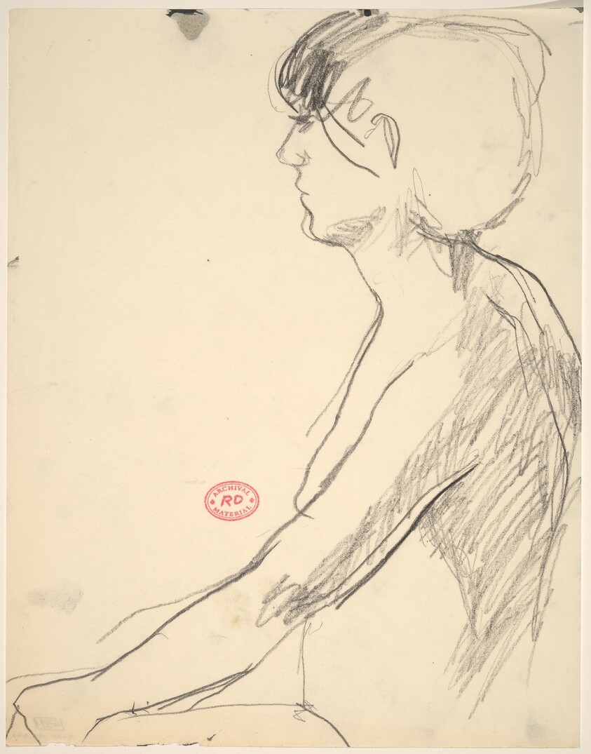 Untitled [seated female nude: side view]