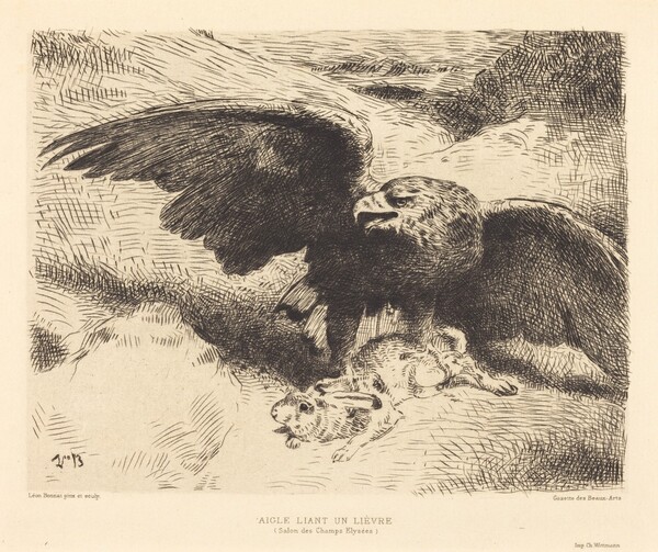 Aigle Liant un Lièvre (An Eagle Pouncing on a Hare)