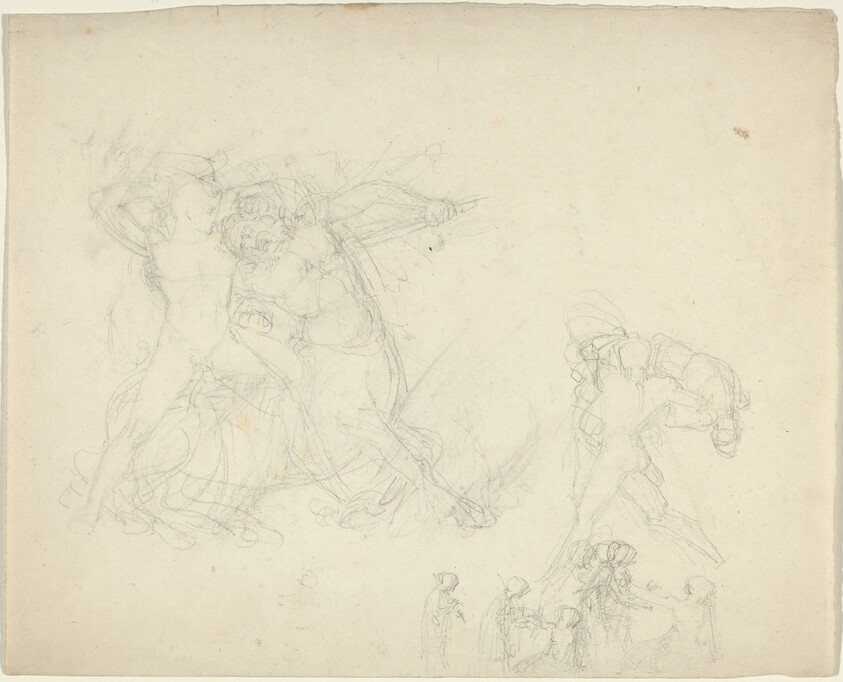 Sheet of Studies, including a Man Battling a Centaur