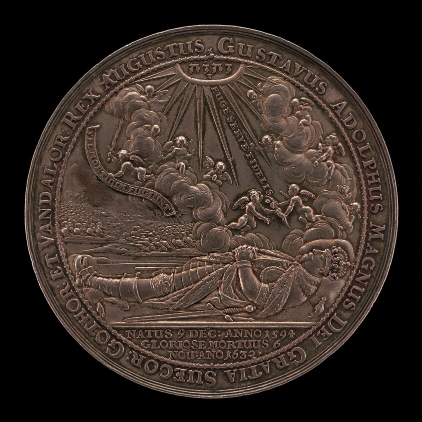 Death of Gustavus II Adolphus, 1594-1632, King of Sweden 1611 [obverse]