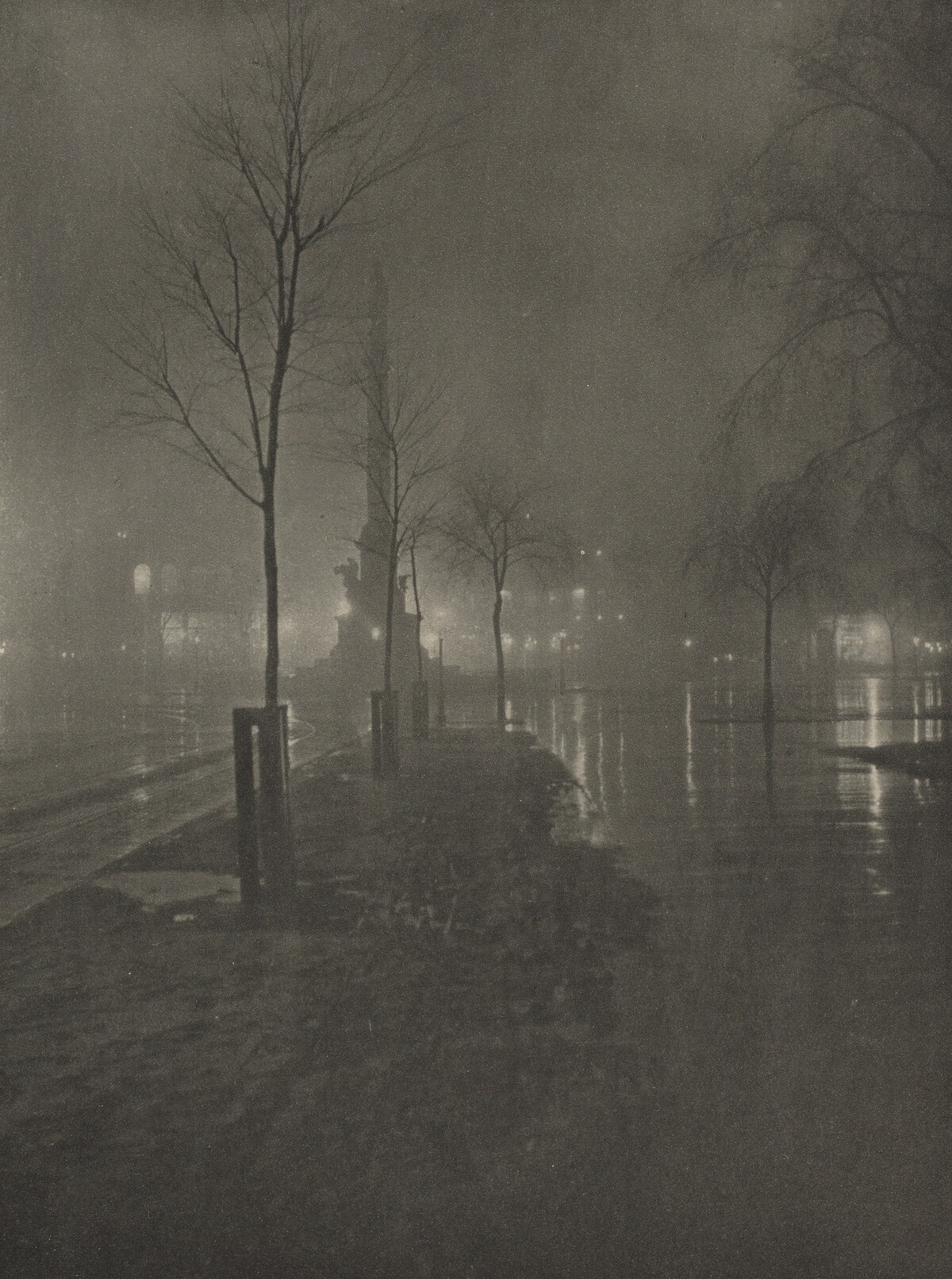 Wet Night, Columbus Circle, New York