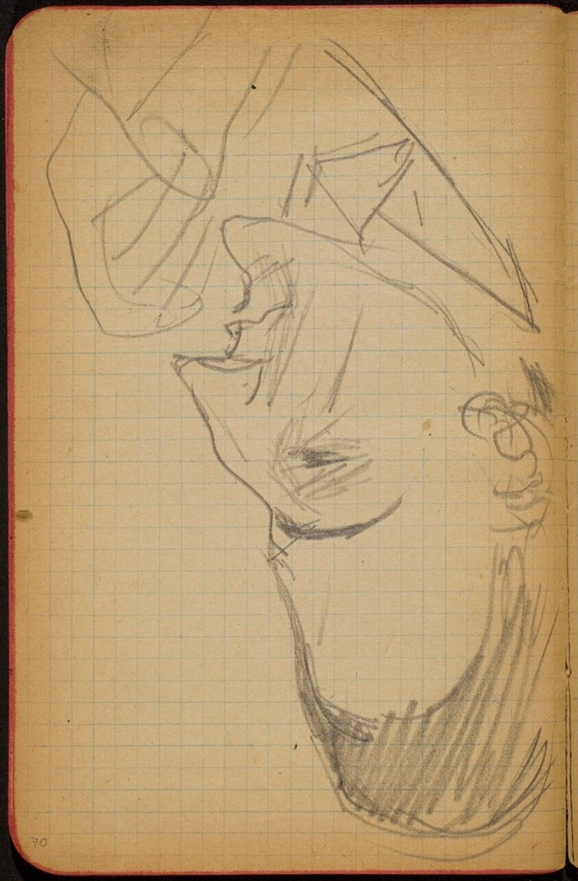 Männliche Bildnisstudie im Profil (Male Portrait Study) [p. 70]