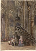 The Interior of the Cathedral of Saint Stephen at Vienna, Rudolf von Alt, 1841